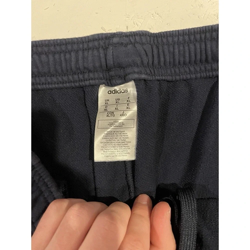 adidas Mens XL Spellout Logo Jogger Athletic‎ Pants GE0792 LegInk Navy 3-Stripe